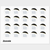 Sticker Rond Mariage Moderne Noir et Or Sublime (Feuille)