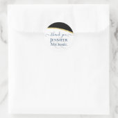 Sticker Rond Mariage Moderne Noir et Or Sublime (Sac)