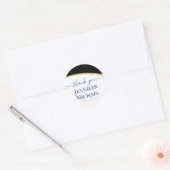Sticker Rond Mariage Moderne Noir et Or Sublime (Enveloppe)