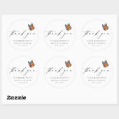 Sticker Rond Mariage Moderne Papillon Shower (Feuille)