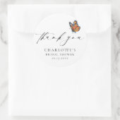 Sticker Rond Mariage Moderne Papillon Shower (Sac)