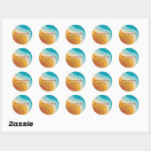 Sticker Rond Mariage moderne Retro 70 coloré Rainbow Waves (Feuille)