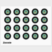 Sticker Rond Mariage moderne Retro Vinyl Record (Feuille)