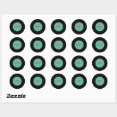 Sticker Rond Mariage moderne Retro Vinyl Record (Feuille)