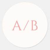 Sticker Rond Mariage moderne rose élégant (Devant)