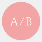 Sticker Rond Mariage moderne rose élégant (Devant)