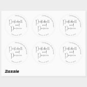 Sticker Rond Mariage Moderne Script Pickleball & Prosecco (Feuille)