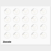 Sticker Rond Mariage moderne simple Black White Gold Orchidées (Feuille)
