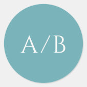 Sticker Rond Mariage moderne Turquoise élégant (Devant)