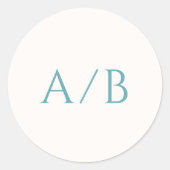 Sticker Rond Mariage moderne Turquoise élégant (Devant)