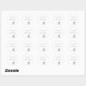 Sticker Rond Mariage moderne verdure (Feuille)