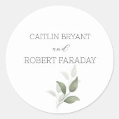 Sticker Rond Mariage moderne verdure (Devant)