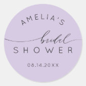 Sticker Rond Mariage Moderne Violet Lilas (Devant)