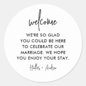 Sticker Rond Mariage moderne Welcome Hotel Sac (Devant)