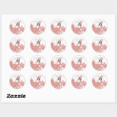 Sticker Rond Mariage Monogramme B Dogwood Design Enveloppe Scea (Feuille)