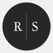 Sticker Rond Mariage Monogramme couleur de couleur de couleur d (Devant)