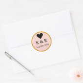 Sticker Rond Mariage monogramme de parties scintillant rose (Enveloppe)