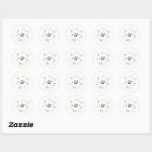 Sticker Rond Mariage Monogramme de Verdure à l'Aquarelle Modern (Feuille)