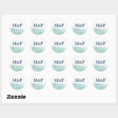 Sticker Rond Mariage Monogramme des marées Seaglass (Feuille)