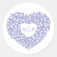 mariage monogramme des tulipes du coeur bleu