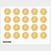 Sticker Rond Mariage Monogramme d'or solide (Feuille)