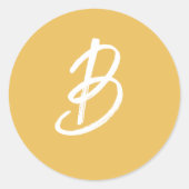Sticker Rond Mariage Monogramme d'or solide (Devant)