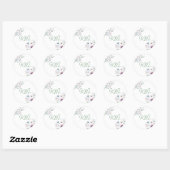 Sticker Rond Mariage monogramme d'une mariée et d'une chambre d (Feuille)