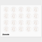 Sticker Rond Mariage Monogramme en terre cuite moderne (Feuille)