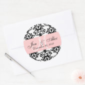 Sticker Rond Mariage Monogramme Enregistrer Date Damask Seal (Enveloppe)