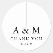 Sticker Rond Mariage Monogramme moderne (Devant)