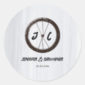 Sticker Rond Mariage monogrammé moderne Décontracté Motorcycle  (Devant)