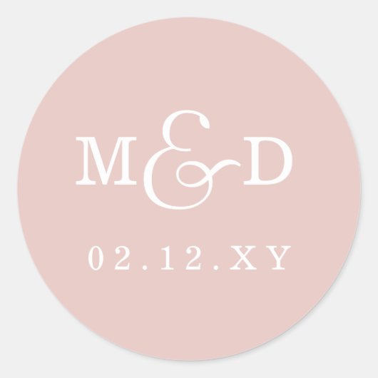 Sticker Rond Mariage Monogramme moderne simple (Devant)