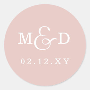 Sticker Rond Mariage Monogramme moderne simple