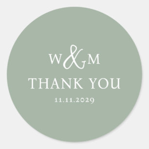 Sticker Rond Mariage monogramme moderne simple et élégant