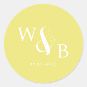 Sticker Rond Mariage monogramme moderne simple et élégant