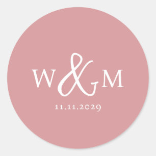 Sticker Rond Mariage monogramme moderne simple et élégant