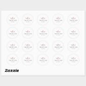 Sticker Rond Mariage monogramme moderne simple et élégant (Feuille)