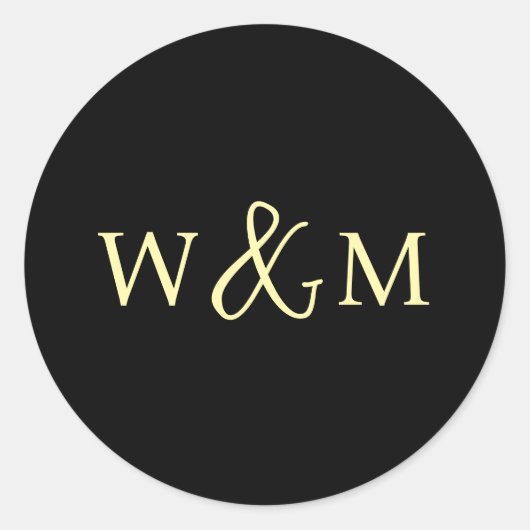 Sticker Rond Mariage monogramme moderne simple et élégant (Devant)