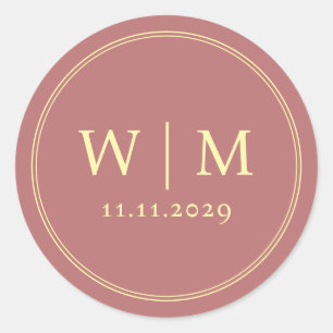 Sticker Rond Mariage monogramme moderne simple et élégant
