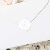 Sticker Rond Mariage Monogramme Rose Blush