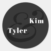 Sticker Rond Mariage monogramme simple moderne (Devant)