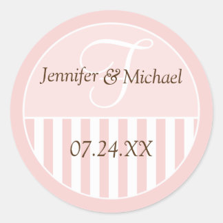 Sticker Rond Mariage monographique personnalisé Favoriser les É