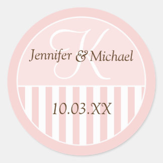 Sticker Rond Mariage monographique personnalisé Favoriser les É