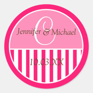 Sticker Rond Mariage monographique personnalisé Favoriser les É