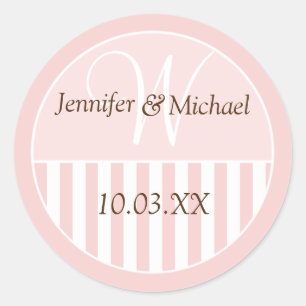 Sticker Rond Mariage monographique personnalisé Favoriser les É