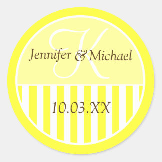 Sticker Rond Mariage monographique personnalisé Favoriser les É