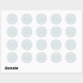 Sticker Rond Mariage motif bleu pastel (Feuille)
