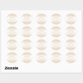 Sticker Rond Mariage Motif Gold et White Art Déco (Feuille)