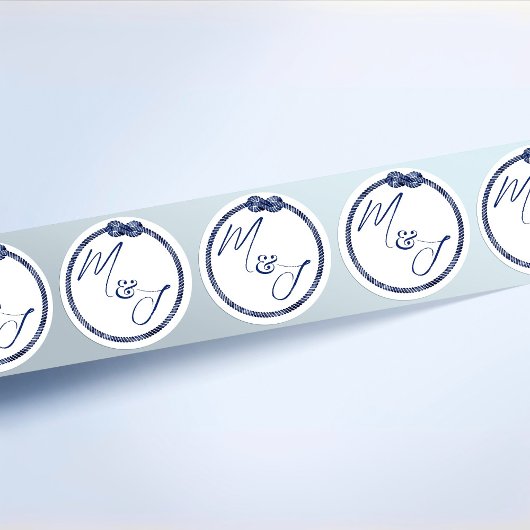 Sticker Rond Mariage nautique côtier