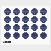 Sticker Rond Mariage nautique Merci de la Marine (Feuille)